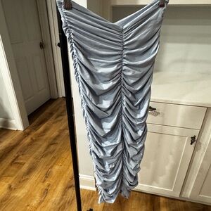 Susana Monaco Light Blue Ruched Midi Dress